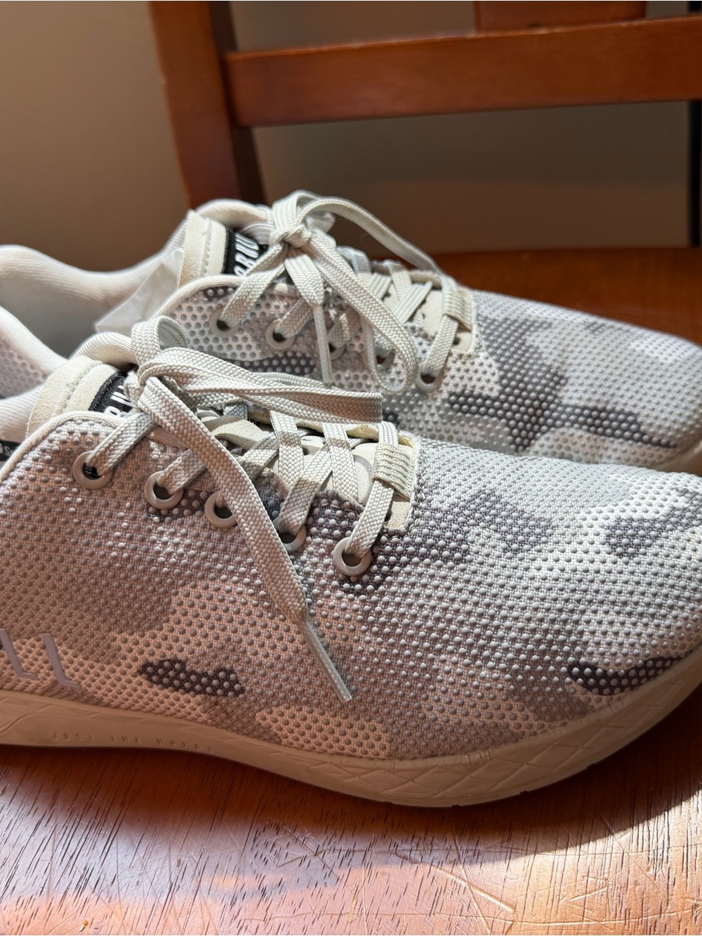 NOBULL Men's Beige and Gray Camo Knit Athletic Shoes